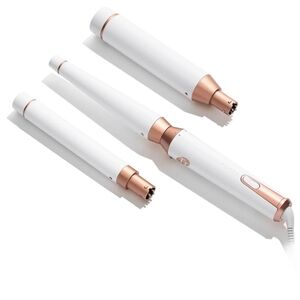 T3 White and Rose Gold Curling Iron Set